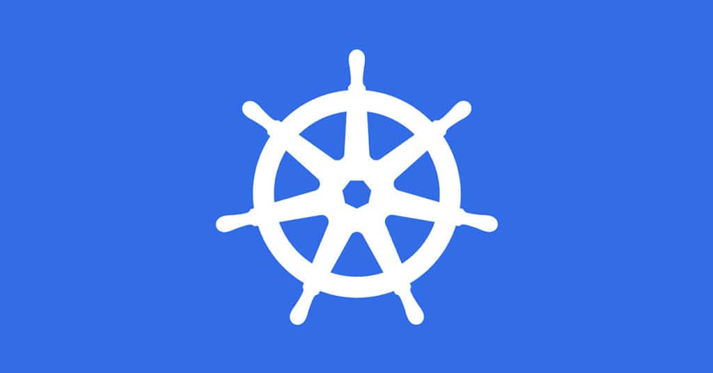 Kubernetes Logo on Blue Background
